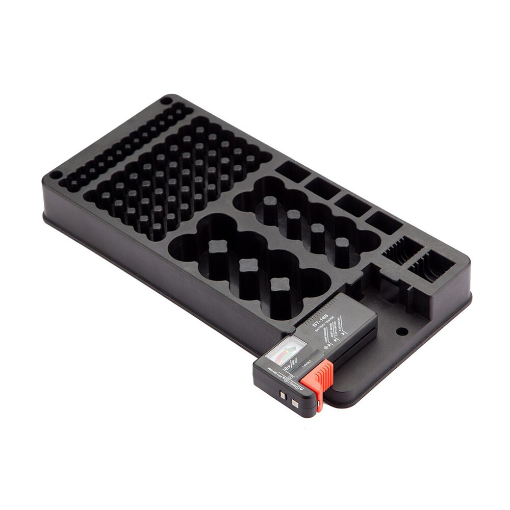 US Battery Storage Organizer Case with Removable Tester for AAA AA 9V C D