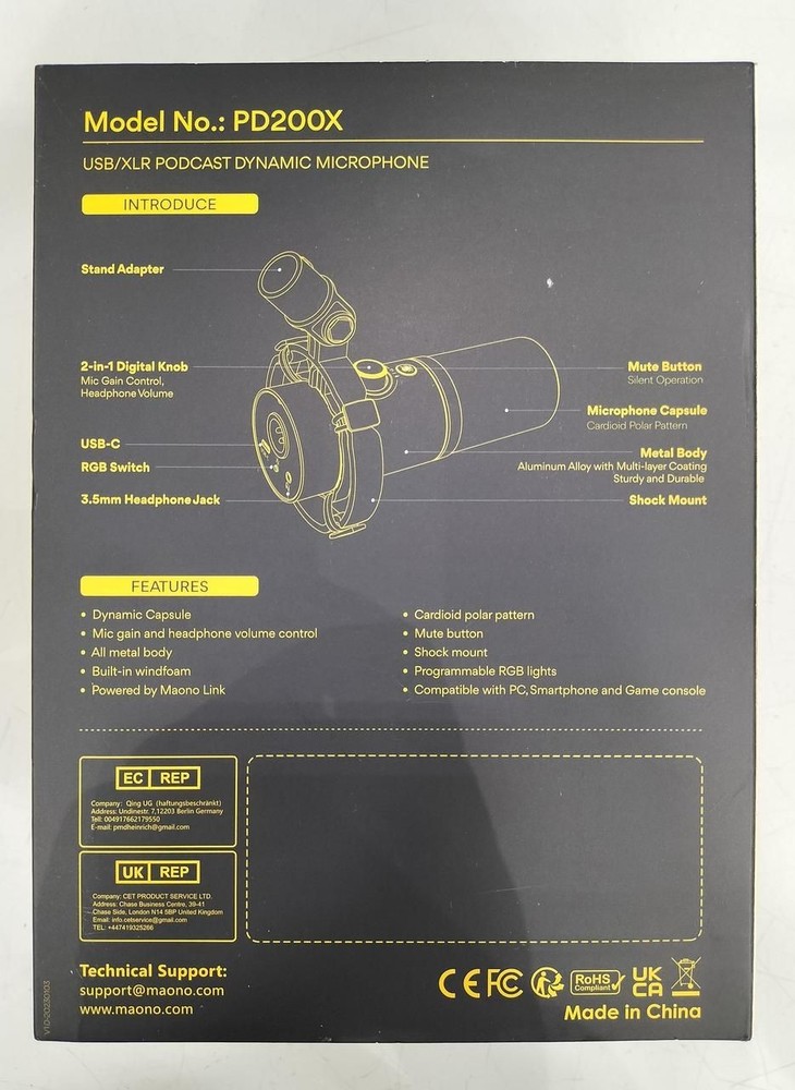 MAONO Gaming Microphone Pd200x Used