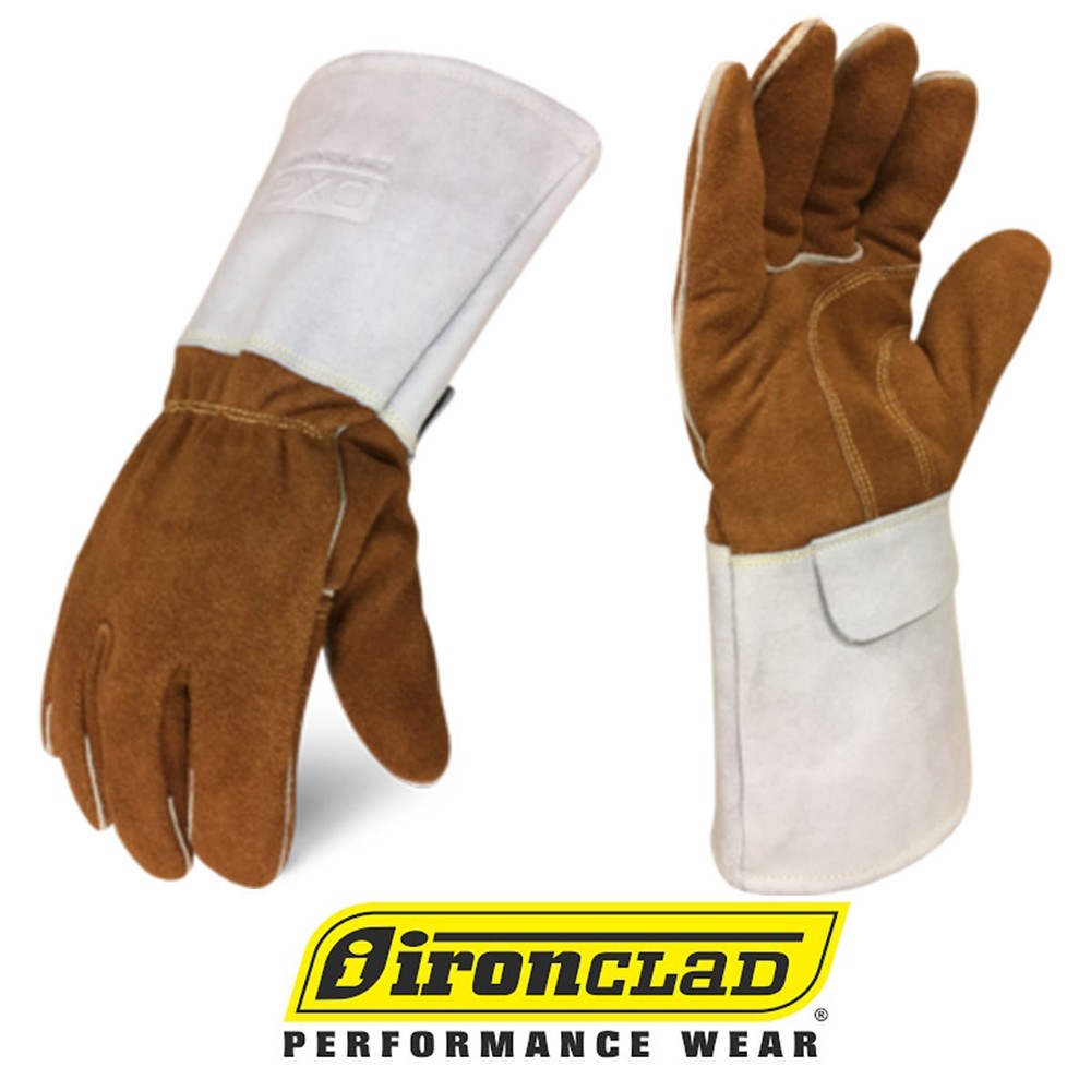IronClad Split Leather Welding Gloves EXO2 MIG Welder Gloves - 12 Pair Bulk Case