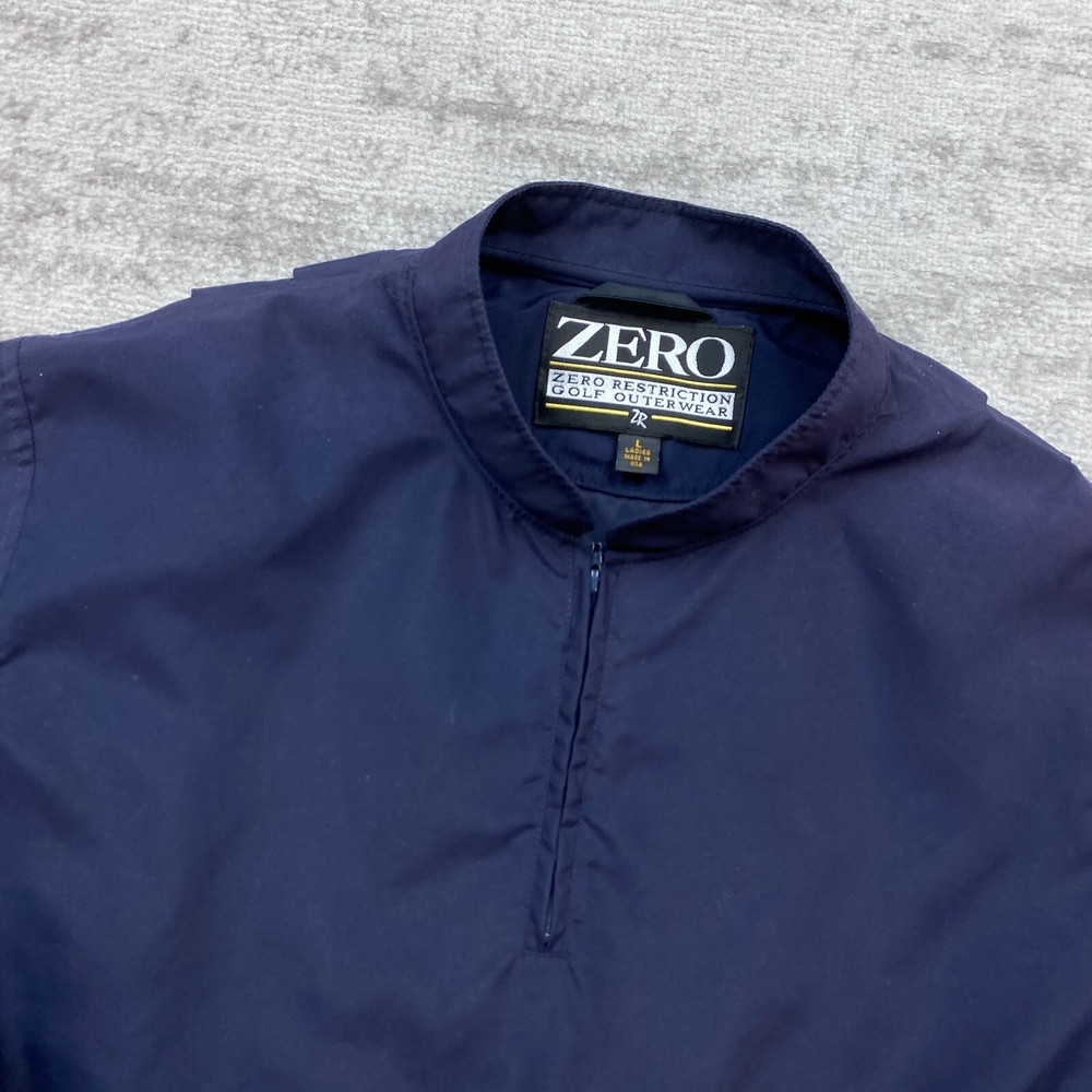Zero Restriction Jacket Large Blue Zip Golfer Windbreaker Packable Waterproof
