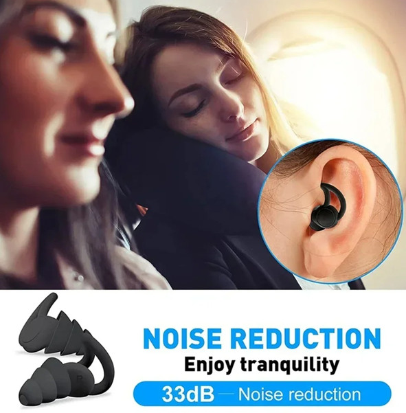 Silicone Ear Plug Waterproof For Sleeping 3 Layer Noise Cancelling Reusable Soft