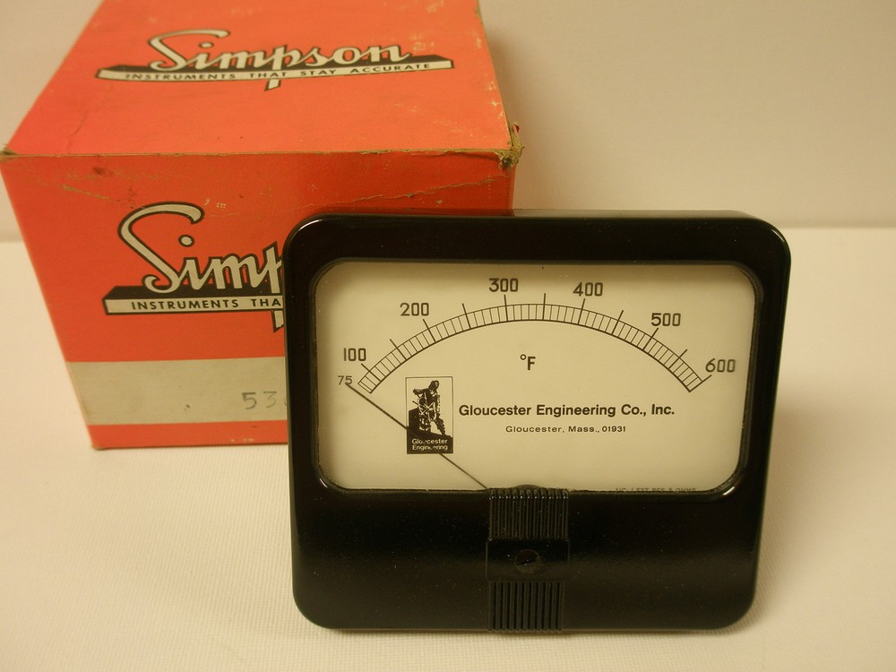 Simpson Panel Meter   Gloucester Engineering   75-600 F