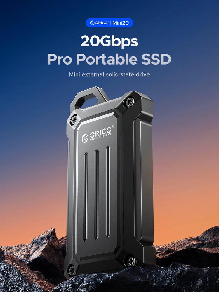 ORICO Mini Portable SSD 20Gbps External Solid State Drive USB3.2 Gen2 1TB Type C