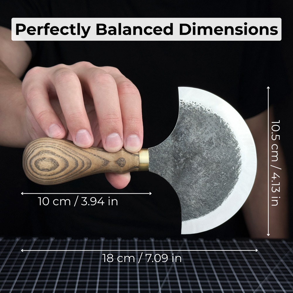 Leather Half Moon Knife. Razor Sharp Blade. Head Knife. Leatherworking Tool.