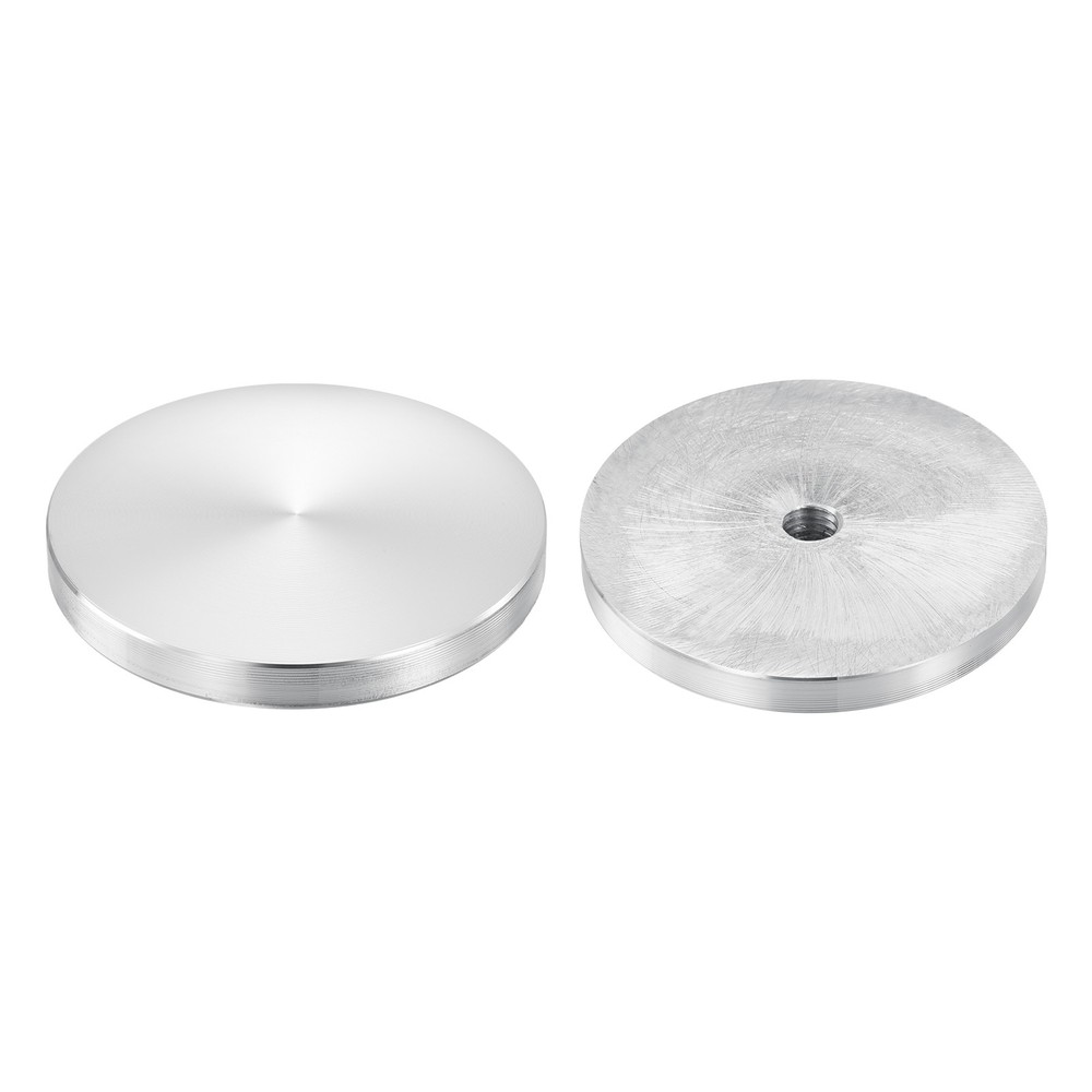 M10 Thread 70mm Diameter Round Shape Aluminum Disc Hardware 2pcs, Silver