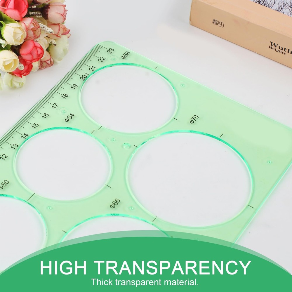 4PCS Circle Template, Plastic Circle and Oval Measuring Templates, Formwork D...