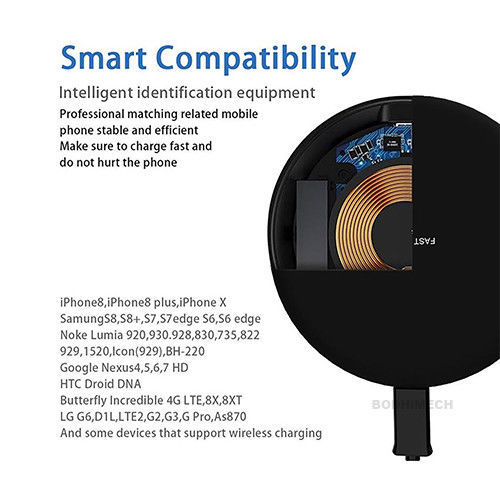 Wireless Charger Charging Pad For Samsung Galaxy Note 9 S9 Plus Black