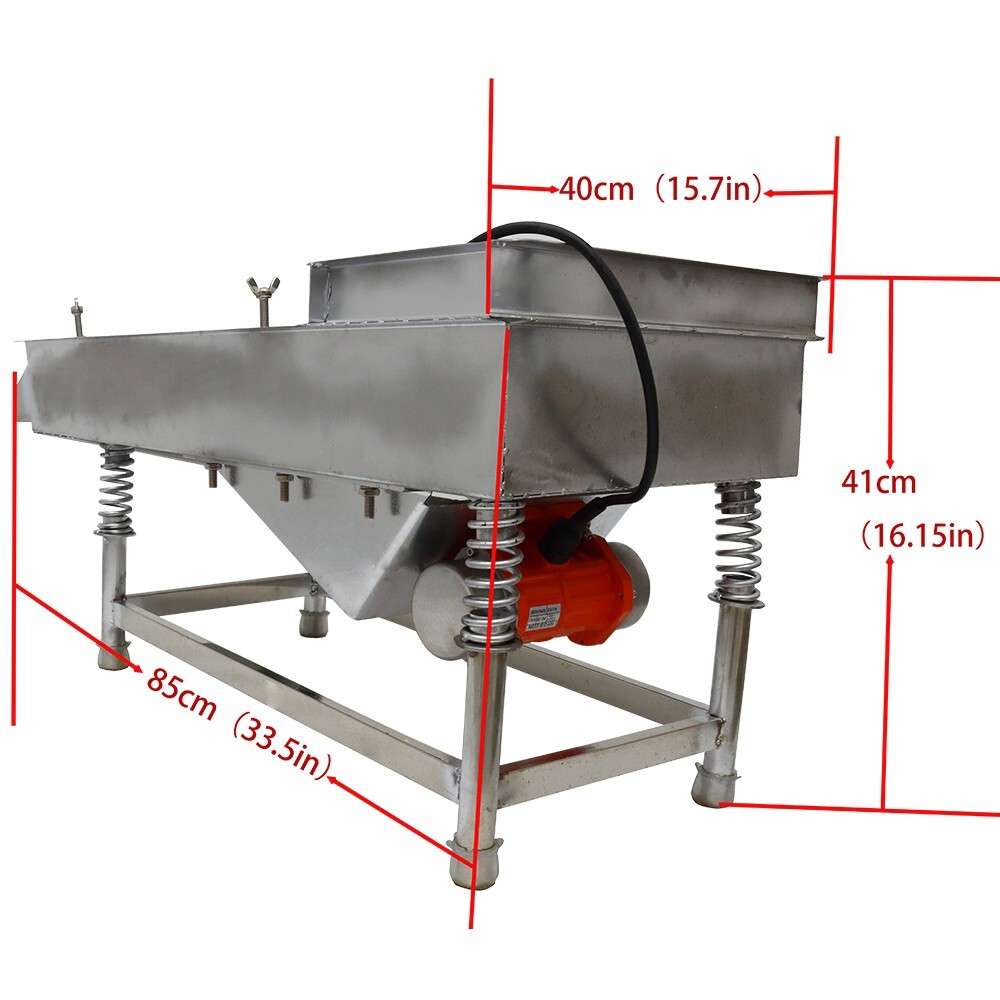 Electric Linear Sifter Vibrating Screen Shaker 5mm Screen 110V One Motor 1 Layer