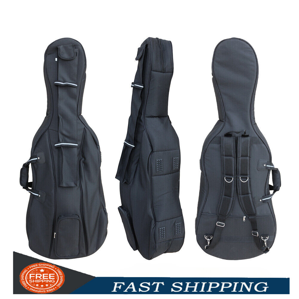 Advanced Black Cello Case 4/4 Soft Bag with Multiple Pockets Strong Bag