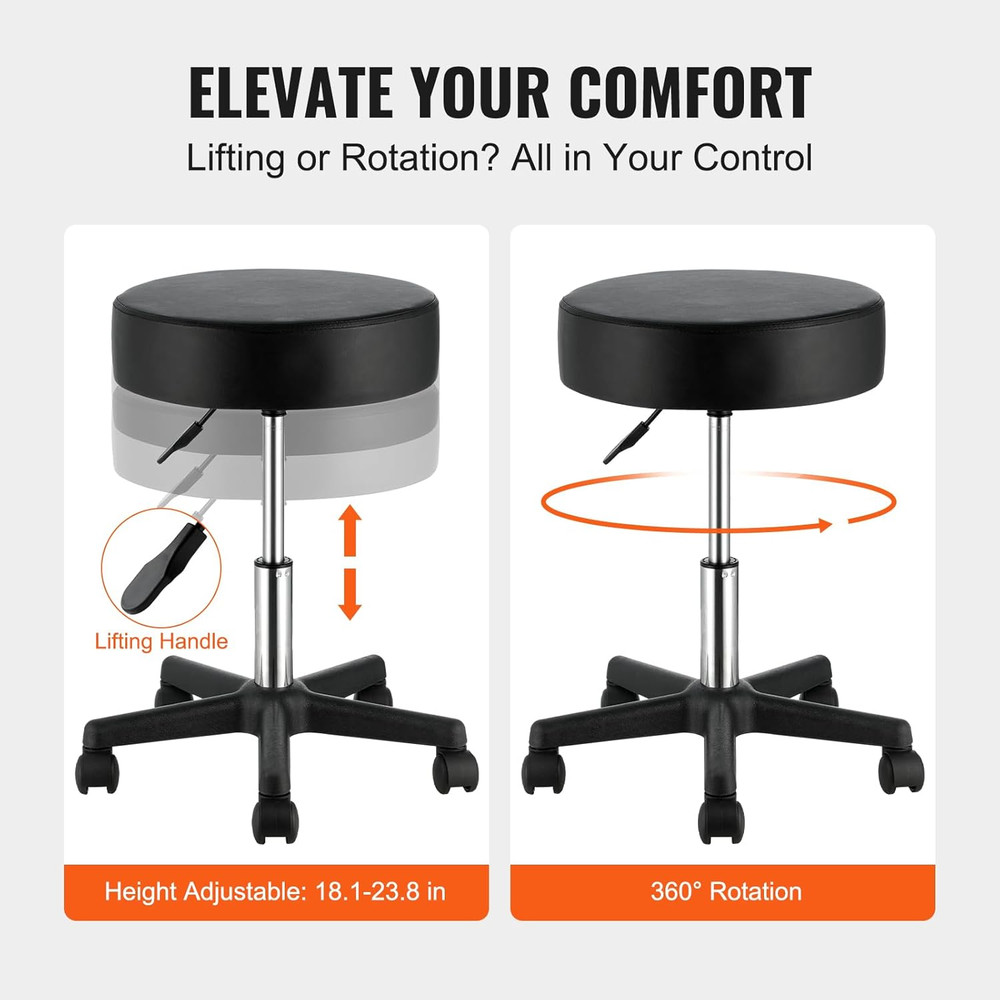 Rolling Stools with Wheels, 400 LBS Weight Capacity Adjustable Height Stool with