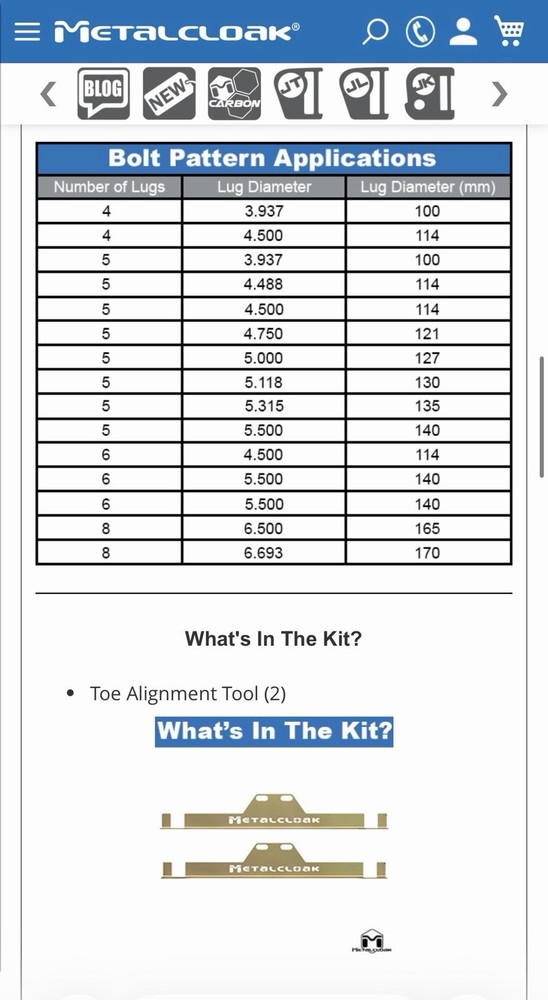 MetalCloak DIY Steering/Toe Alignment Kit