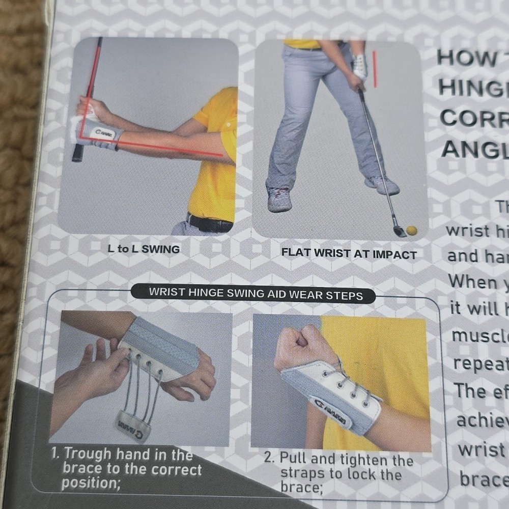 Golf Swing Wrist Hinge Aid Training Left Handed Golfer Gray Medium