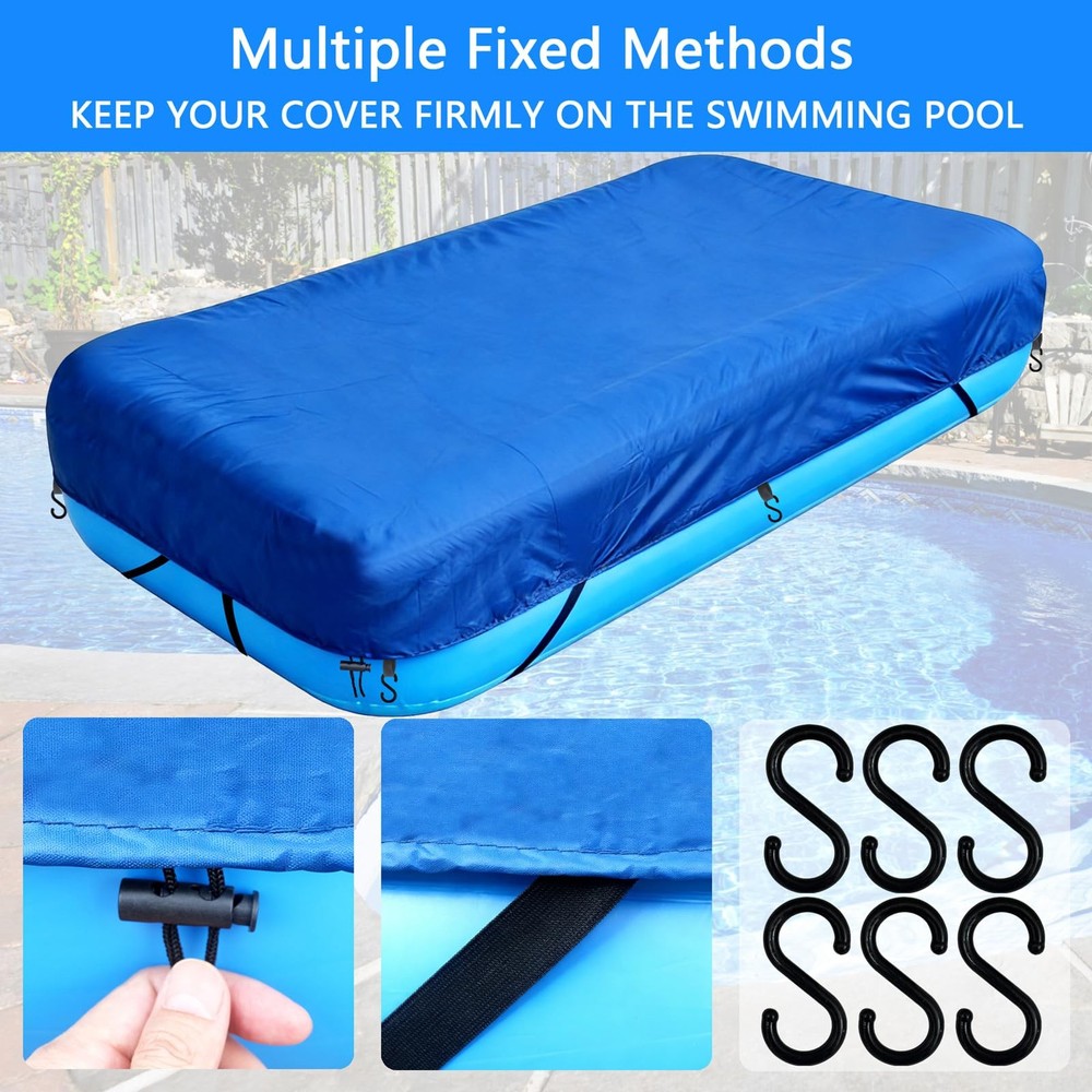 130 x 72 inch Inflatable Rectangular Pool Cover 10.83 x 6 ft Inflatable Recta...
