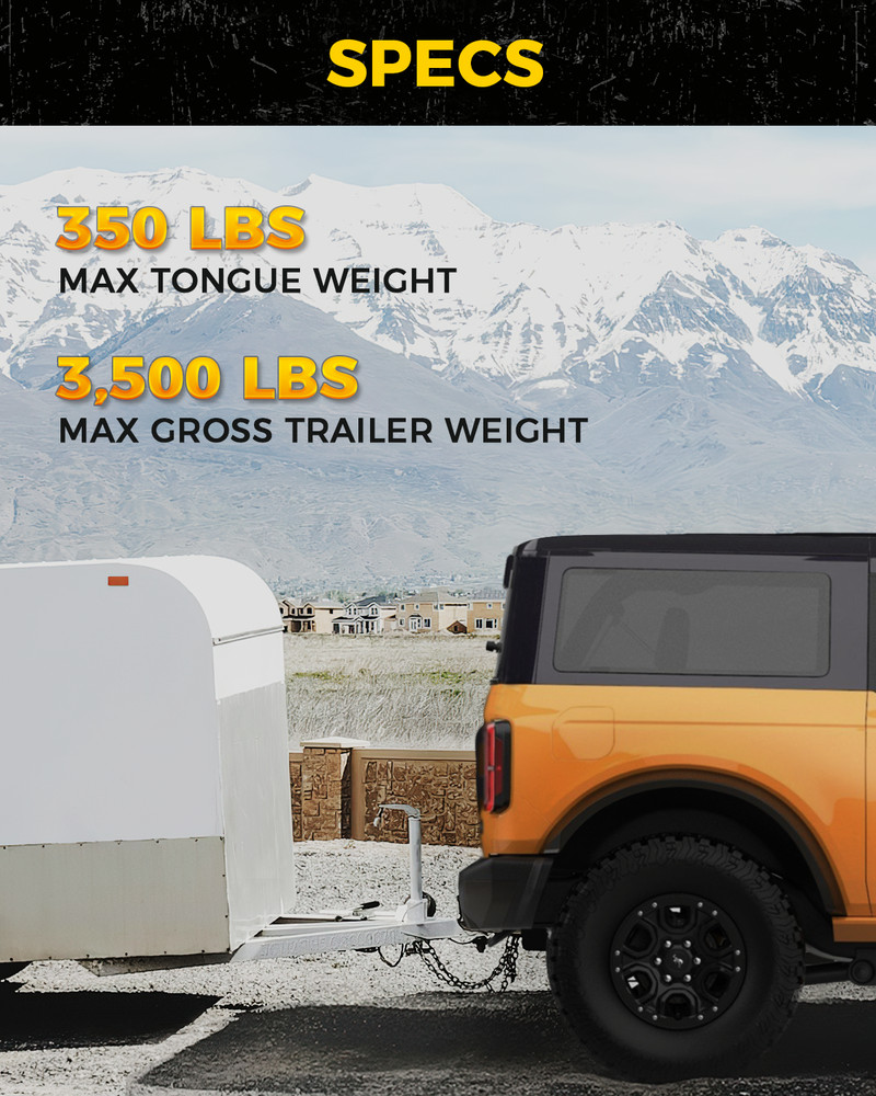 For 2021-2025 Ford Bronco 2" Steel Trailer Tow Hitch Receiver W/ Cover Class 3