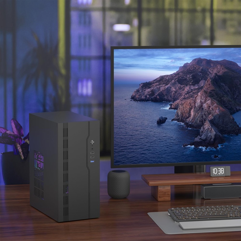 Micro ATX Case PC Case, MATX Mini ITX Desktop Computer Black