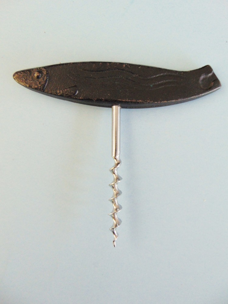 Vintage Black Fish Corkscrew
