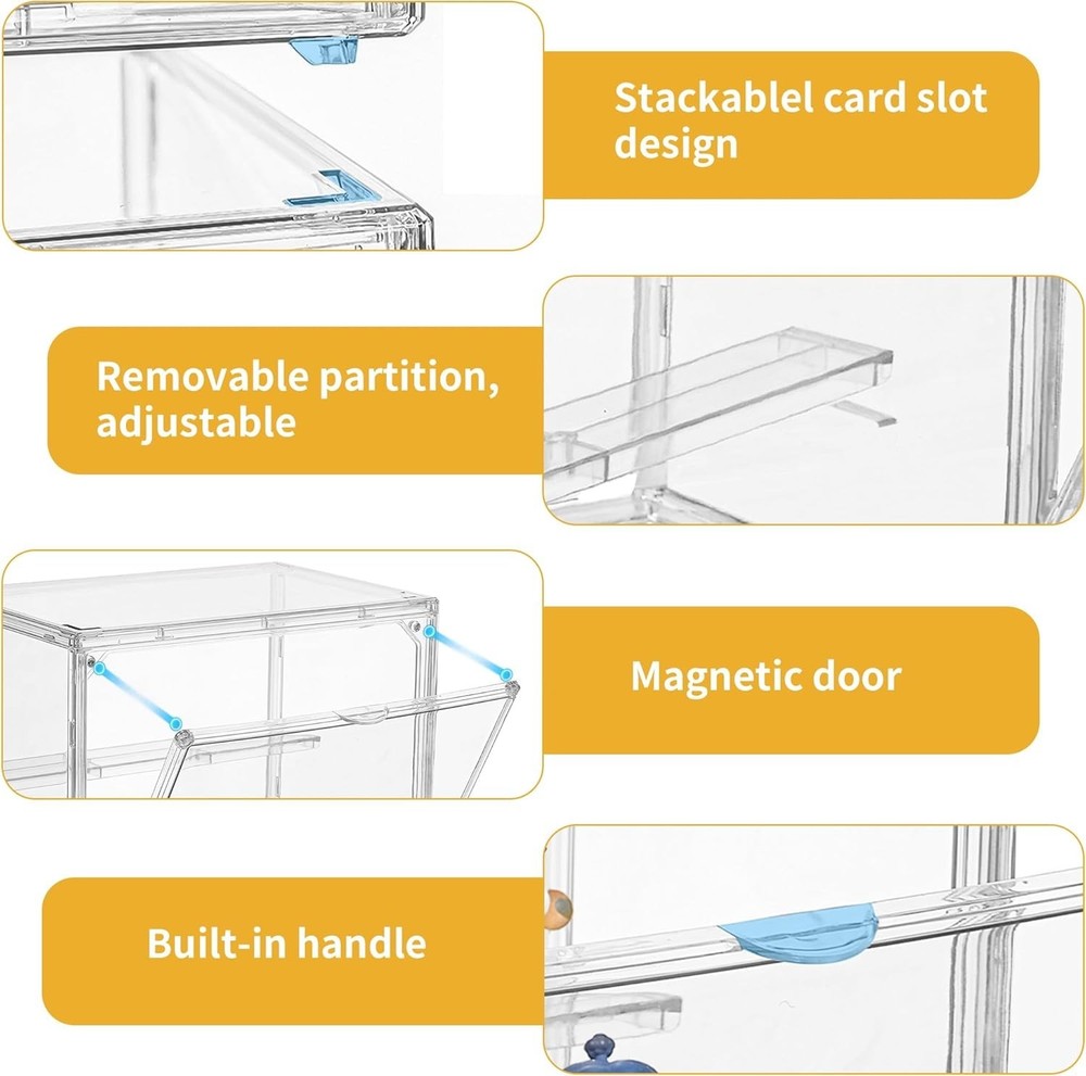 Acrylic Display Case,3 Layer Clear Display Case Adjustable Display Box Stand ...