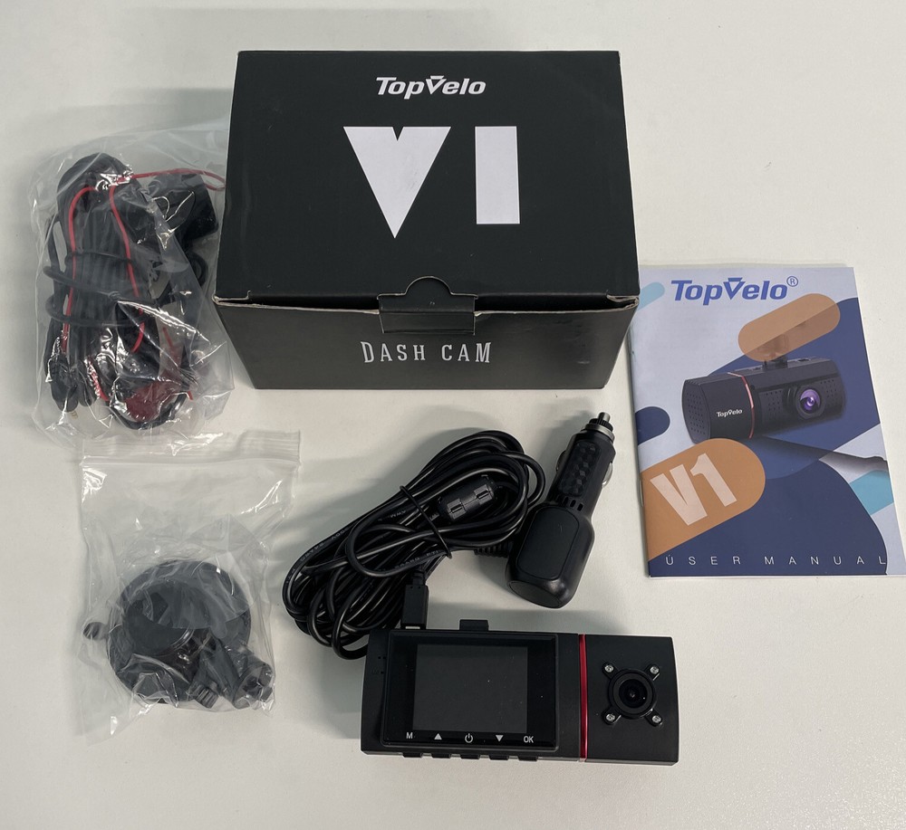 Topvelo Front/Interior Back Dash Cam Video Recorder Open Box item