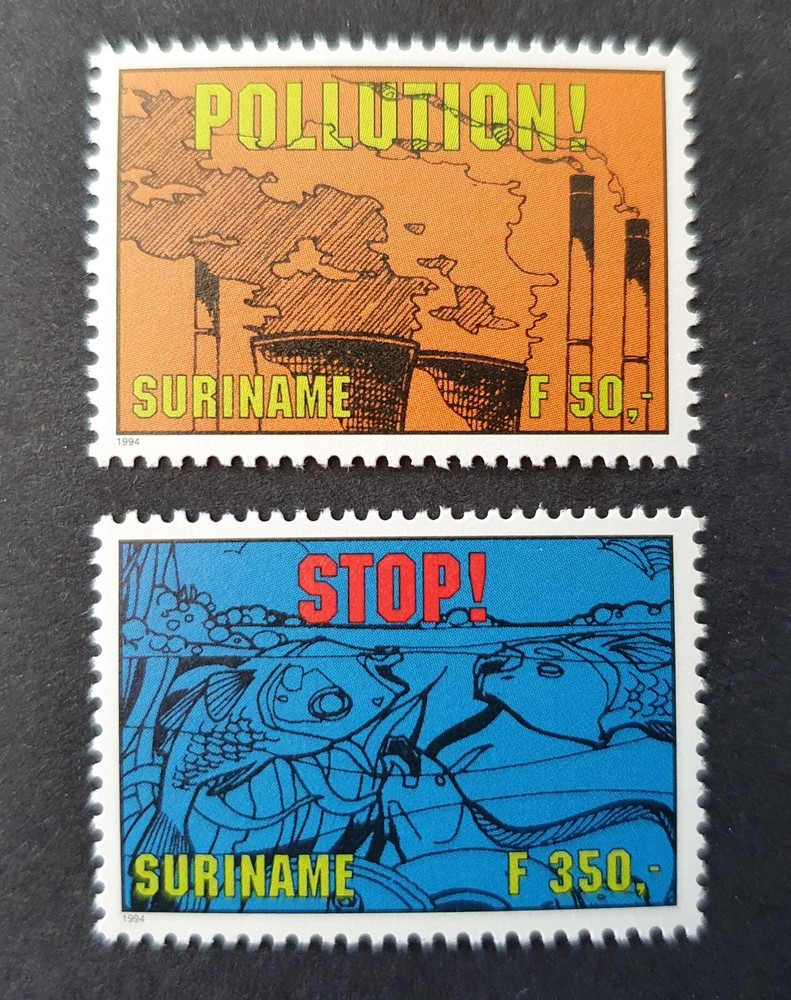 1994 SURINAME REP. NETHERLANDS SET STOP POLLUTION VF MNH