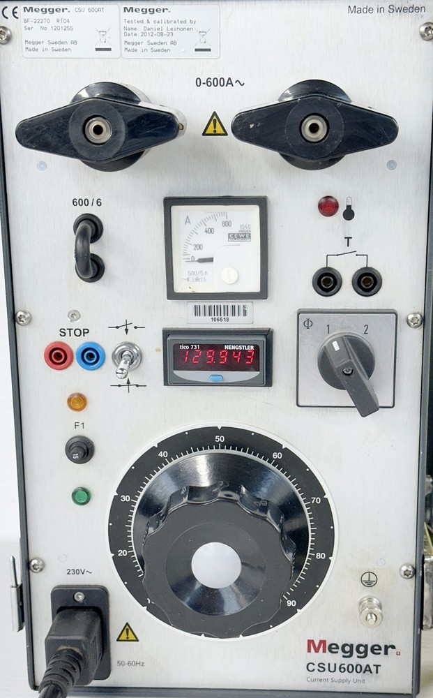 Megger CSU600AT 600A Current Supply Injector Unit - Protective Circuit Breakers