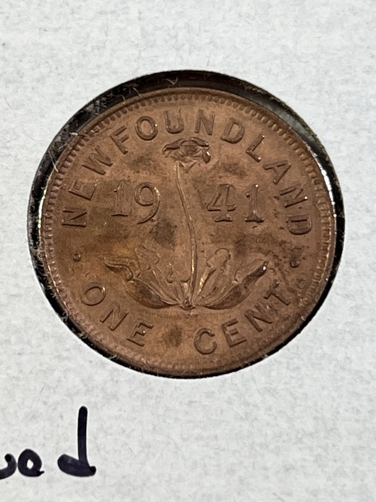 1941-C Newfoundland 1 Cent Coin Cleaned