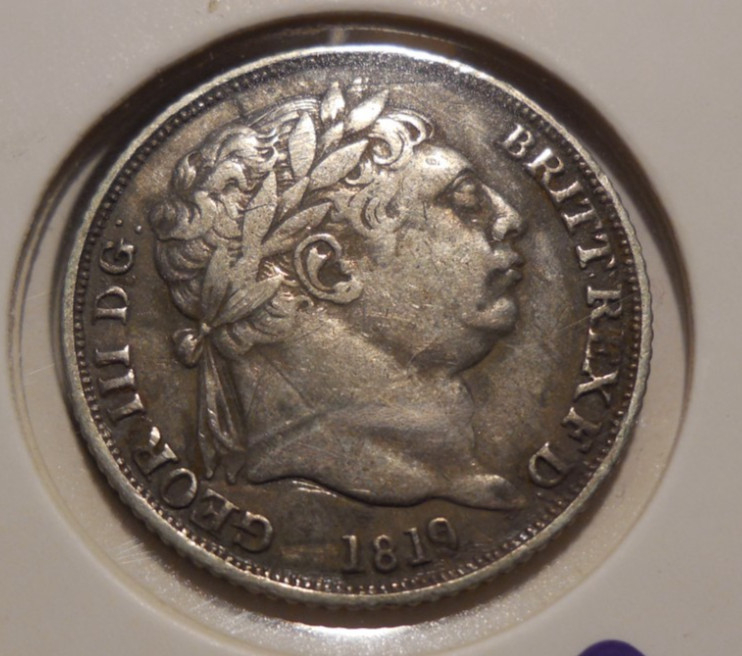 1819  silver six pence