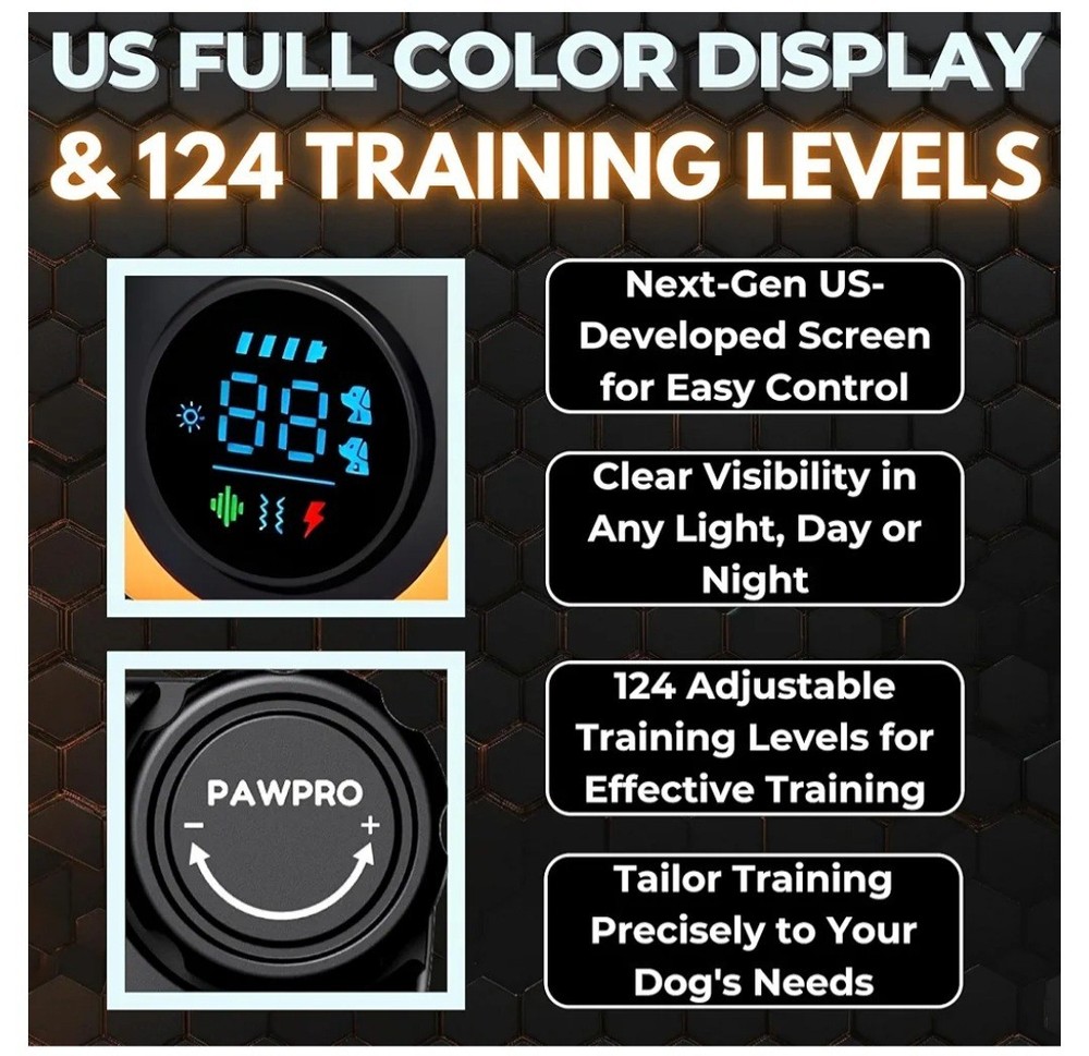 Dog Shock Collar with Remote, Unmatched 4-Mile Range, Night-Light Mode, Training