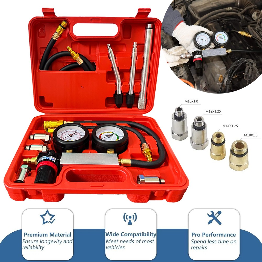 Multi-Function Cylinder Leak Down Tester Gasoline Engine Compression Gauge Test