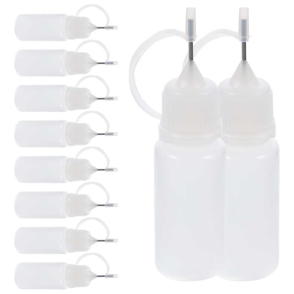10 Pcs Precision Squeeze Bottles with Nozzle Crafts Applicator Needle