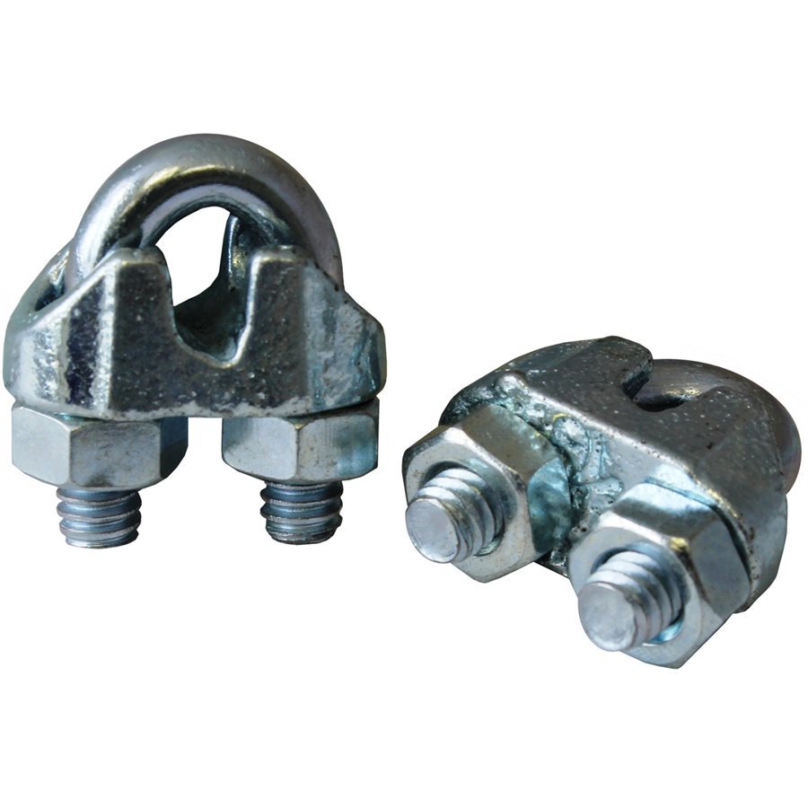 500 Malleable Zinc Plated Wire Rope Cable Clips,  1/8"