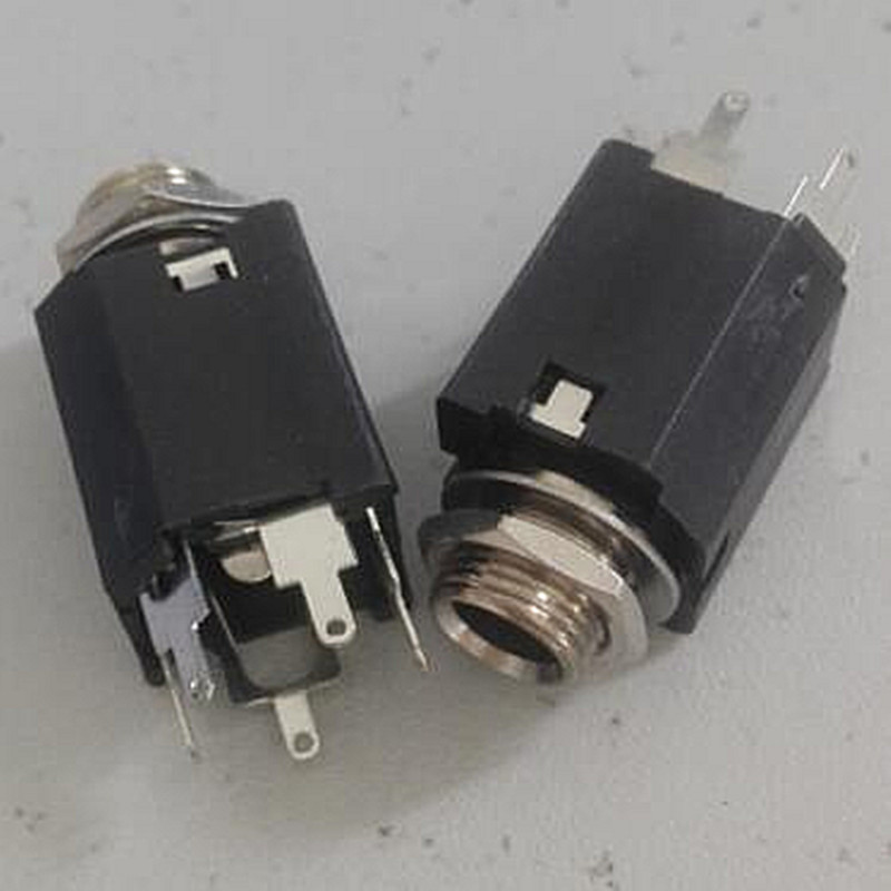 2pc Universal PCB Panel 1/4" Stereo Mono TRS Active Audio Guitar Switching Jack