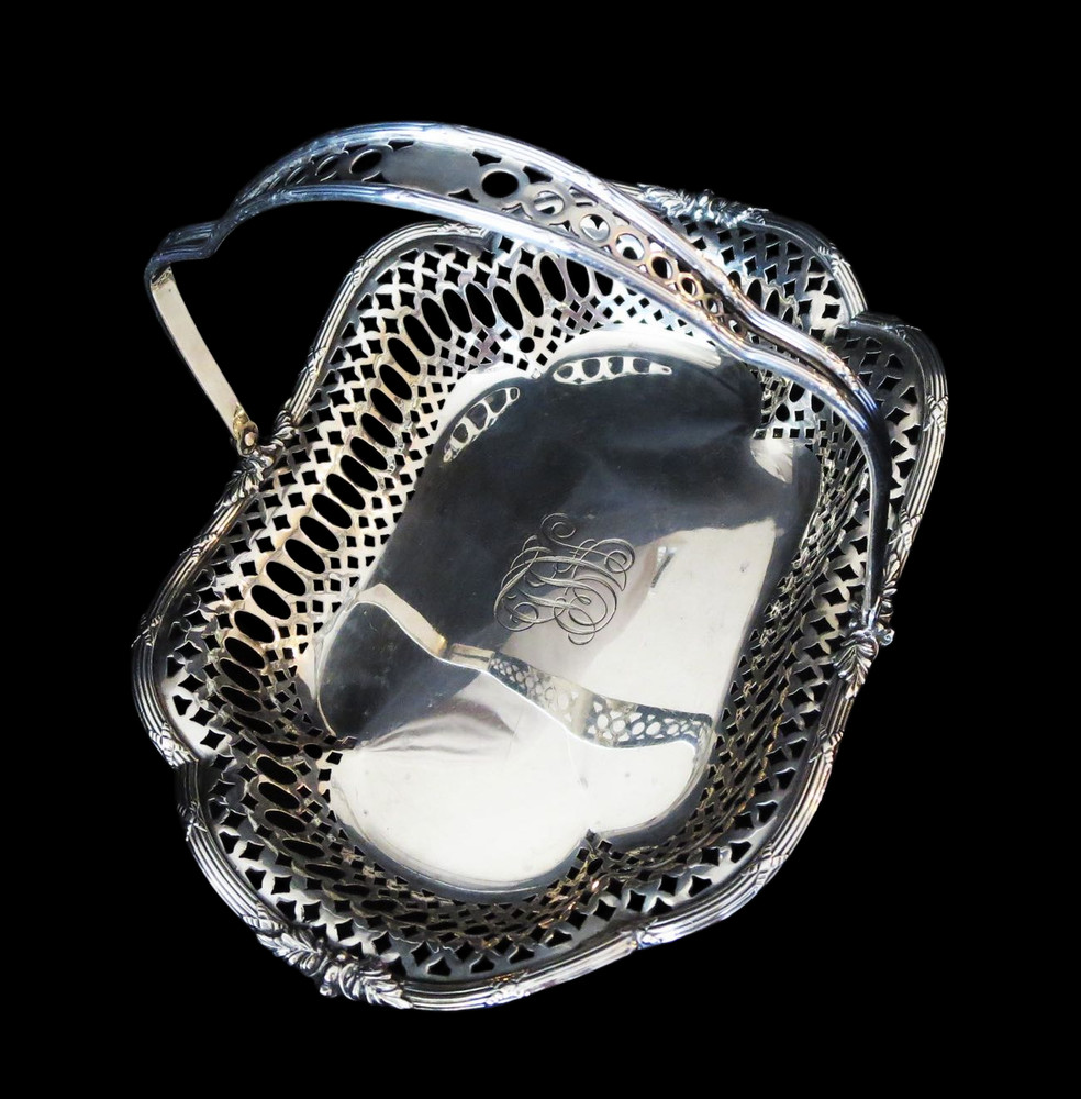 TIFFANY Sterling BASKET Swing HANDLE Antique