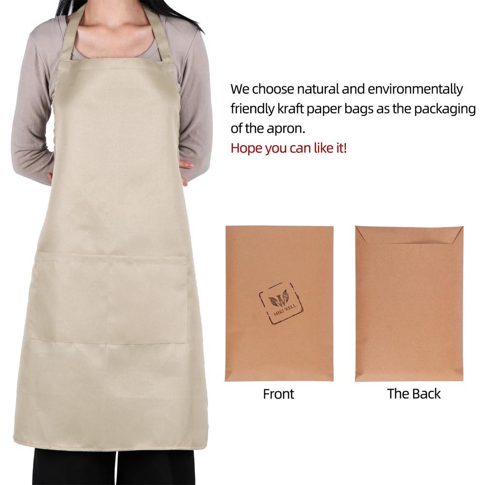 Bib Aprons- Mixed Color Apron with 2 Pockets, for Kitchen Cooking Restaurant ...