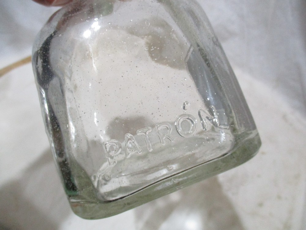 Patron Silver Empty Bottle, Cork, Hang Tag Certification 375ml