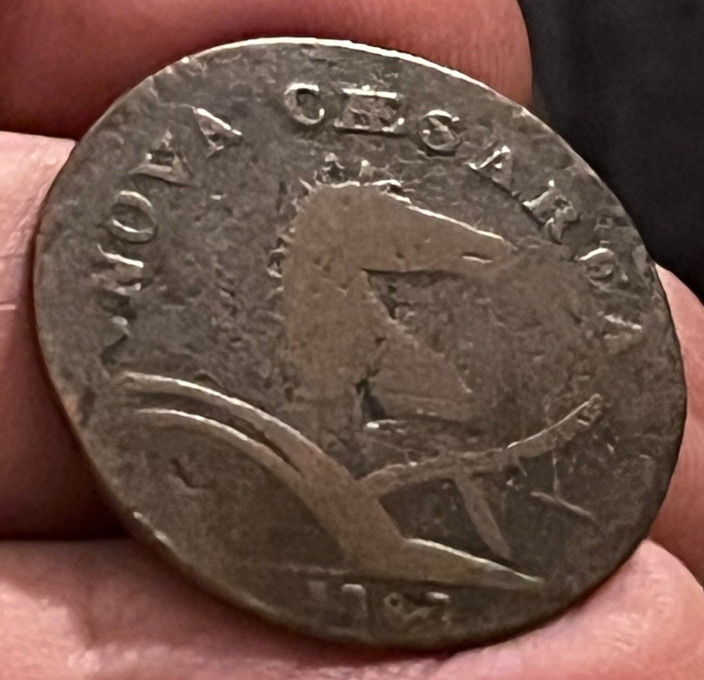 1787 New Jersey colonial cent , VG +, Scarce !