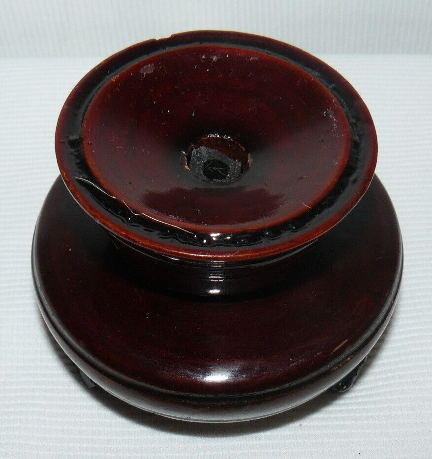 Chinese Reverse Painted Glass Globe Great Wall Rotating RoseWood Base