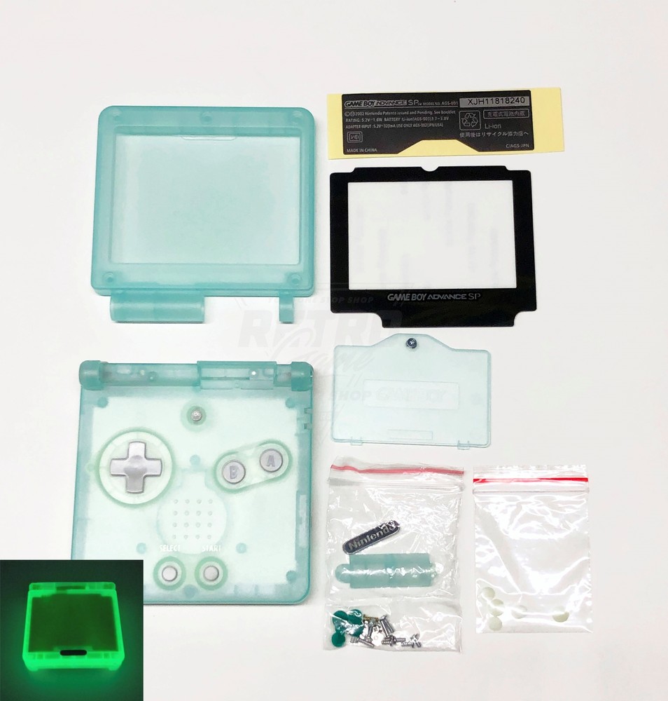 GBA SP Game Boy Advance SP IPS Ready Housing Shell Glow Green