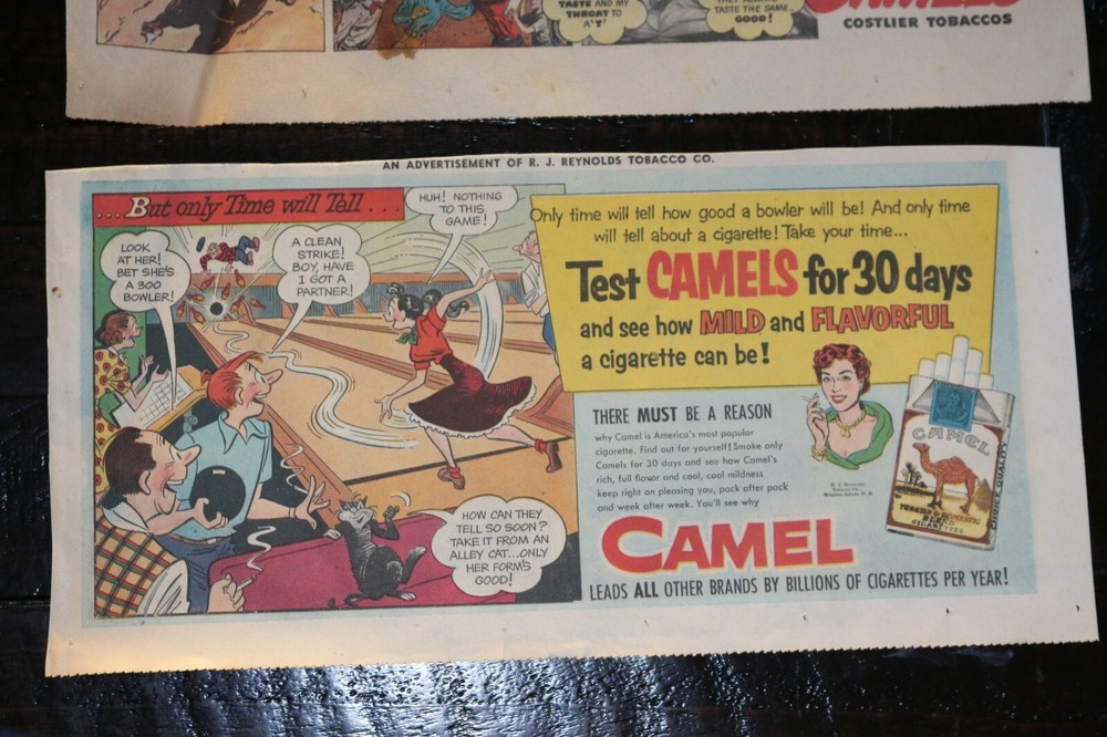 1950's Camel Cigarette comic advertisement 7"x15" (third page) YOU PICK FROM 7