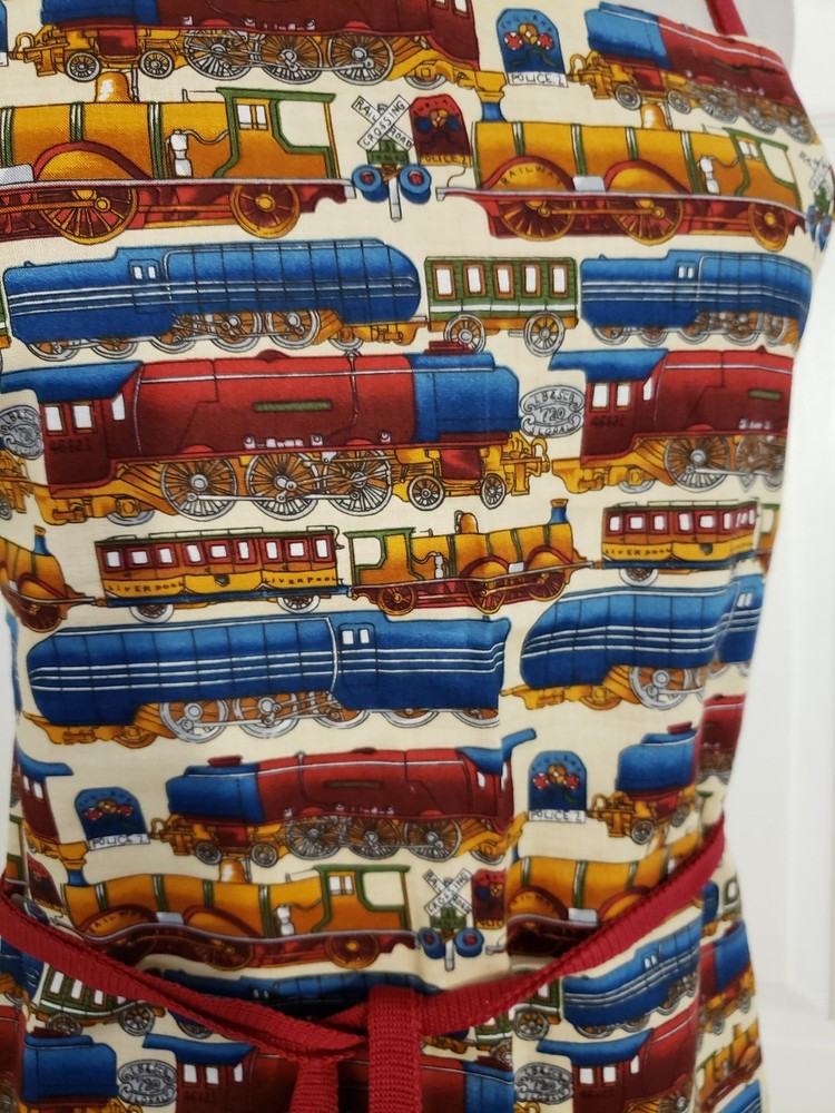 Railroad Train Apron Grilling Cooking