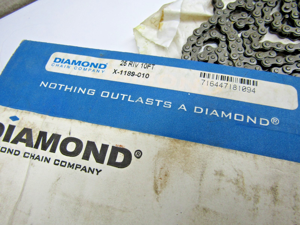 Diamond Roller Chain 25RIV 25-1 Roller Chain Open Box 7 Feet