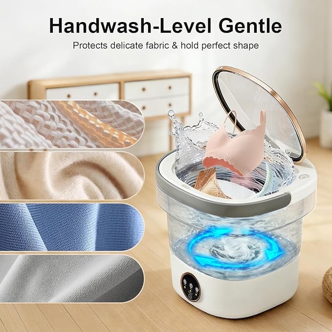 Portable Washing Machine 20L Foldable w/ Spin Basket Gray