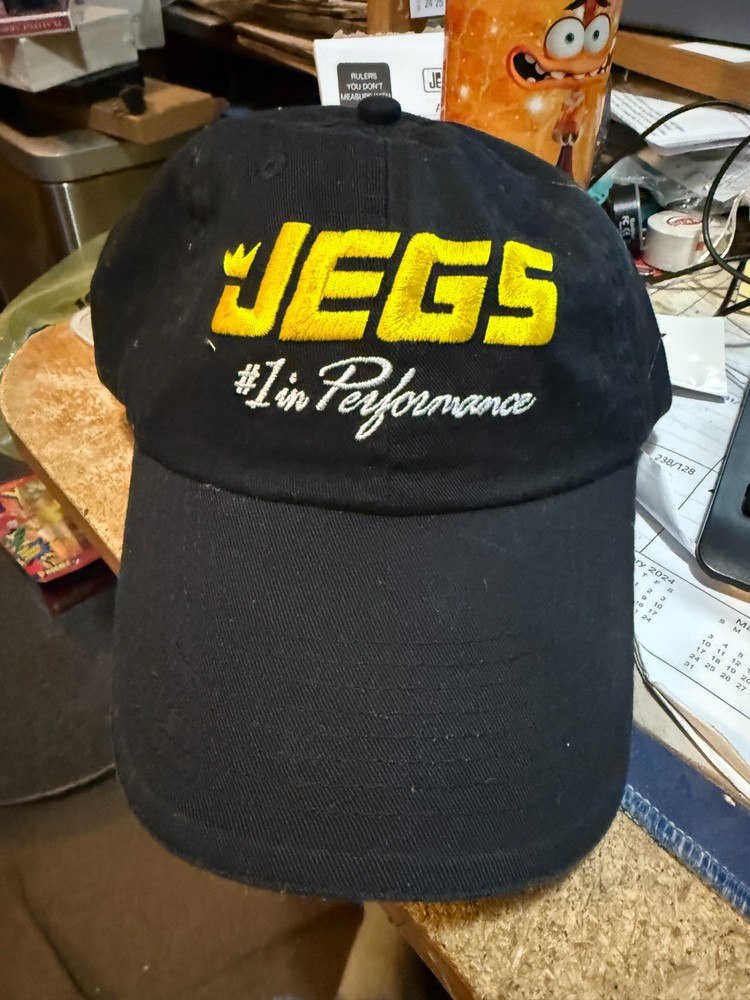 JEGS Racing Hat Cap--Black-Adjustable Strap