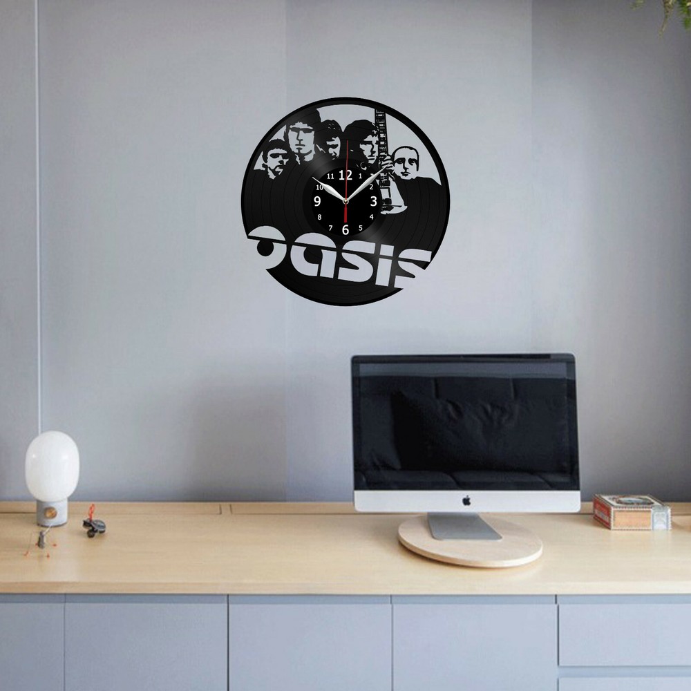 Oasis Vinyl Record Wall Clock Decor Handmade 2050