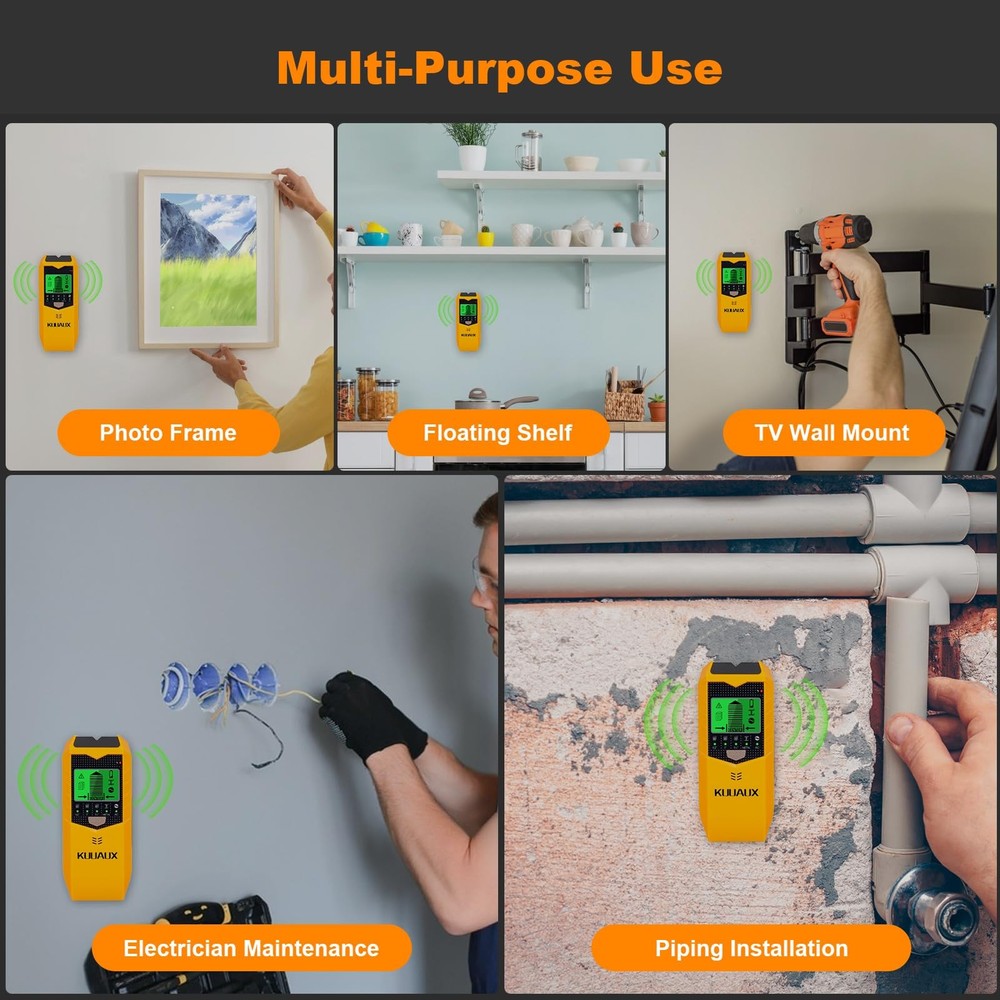 Stud Finder Wall Scanner, 5 in 1 Detector with Smart Microprocessor Chip and HD