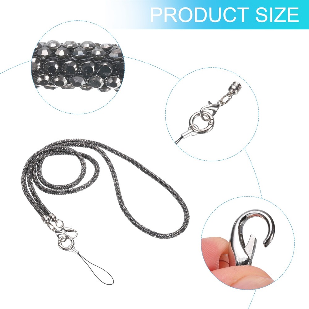 Replacement Purse Straps Crystal Bag Handle Sparkly Replacement Grey