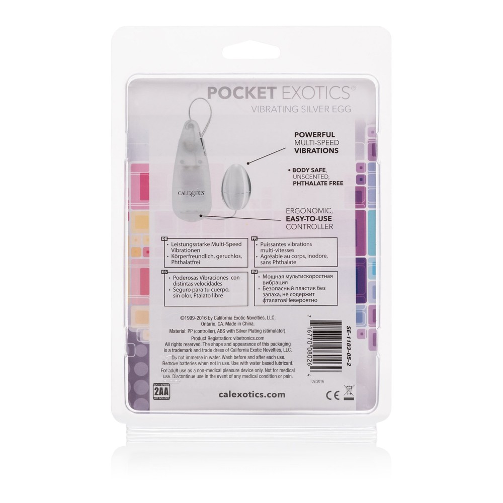 Calexotics Pocket Exotics Vibrating Egg Silver Hp-Se1103052