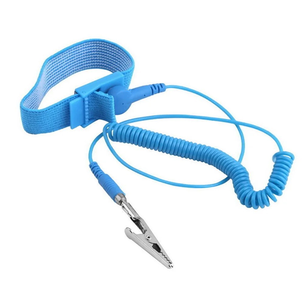 Anti-Static Wrist Band ESD Grounding Strap Prevents Static Build Up, Blue