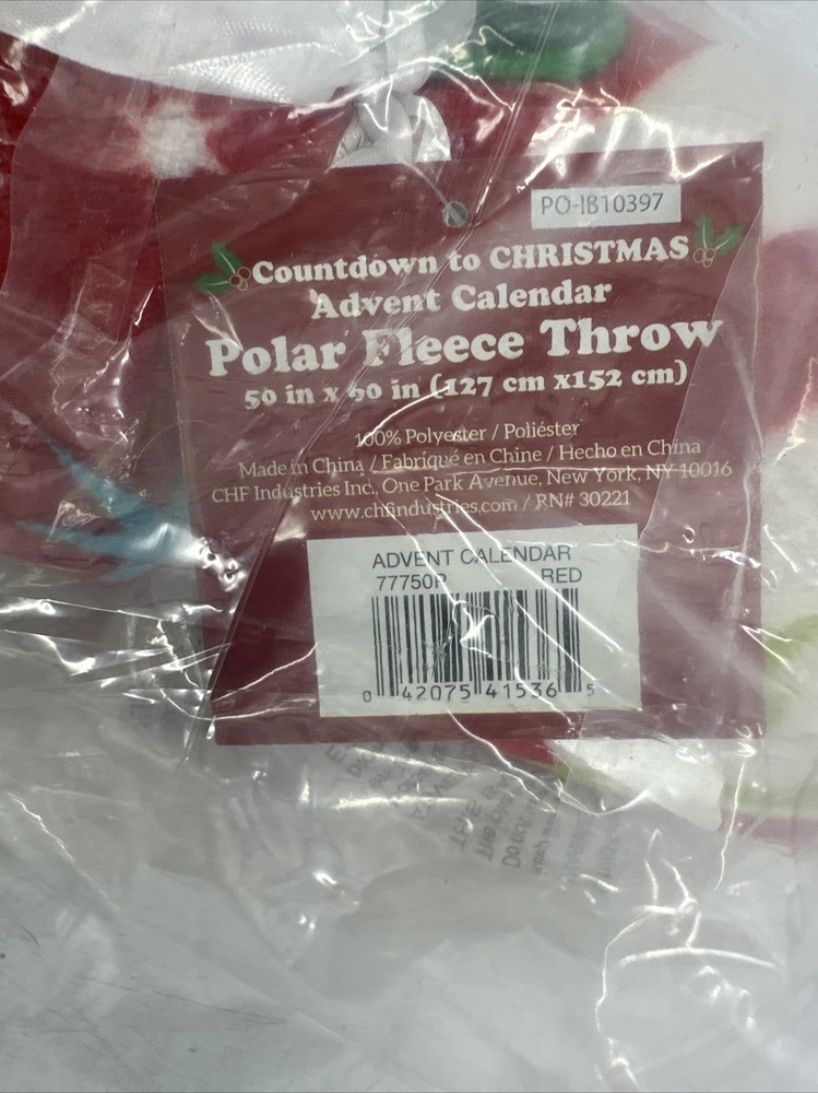 NEW RARE Kohl's Advent Calendar Throw Blanket
