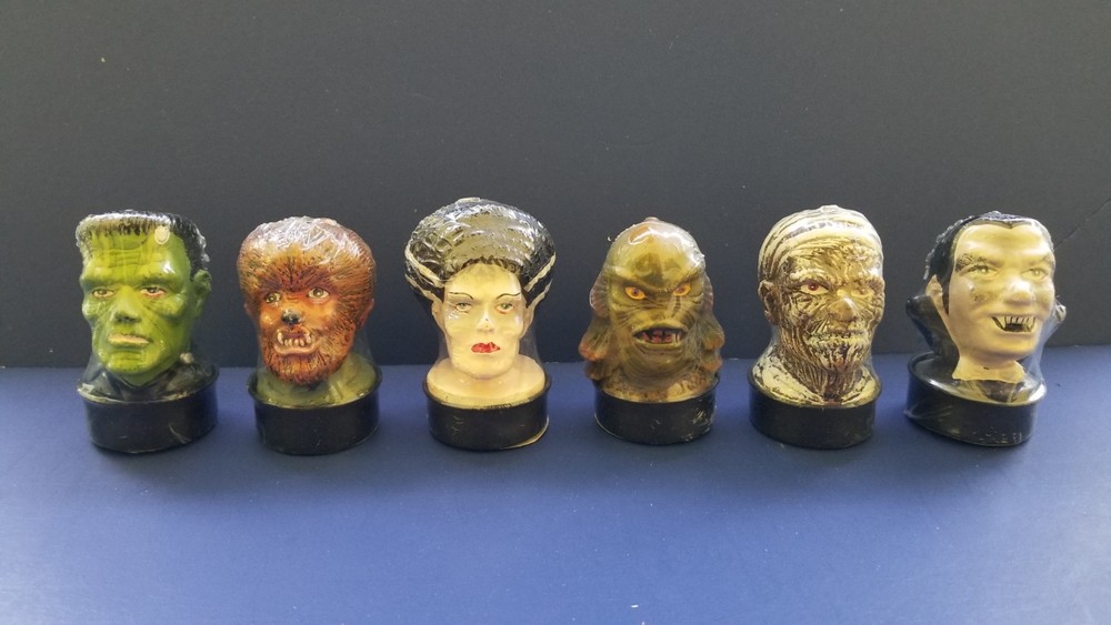 6 UNIVERSAL MONSTERS TEA CANDLES DRACULA WOLFMAN CREATURE FRANKENSTEIN DISPLAY