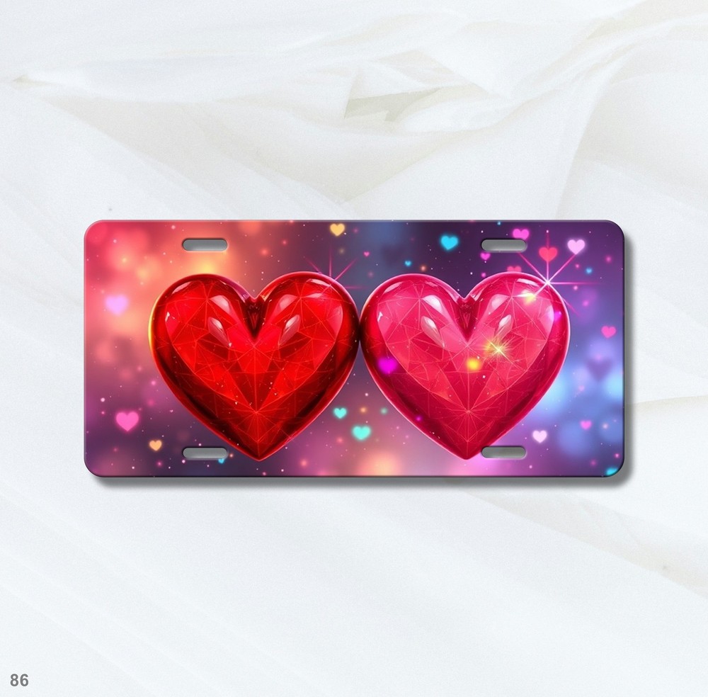 Vibrant Hearts License Plate Customizable Vanity Plate Unique Gift